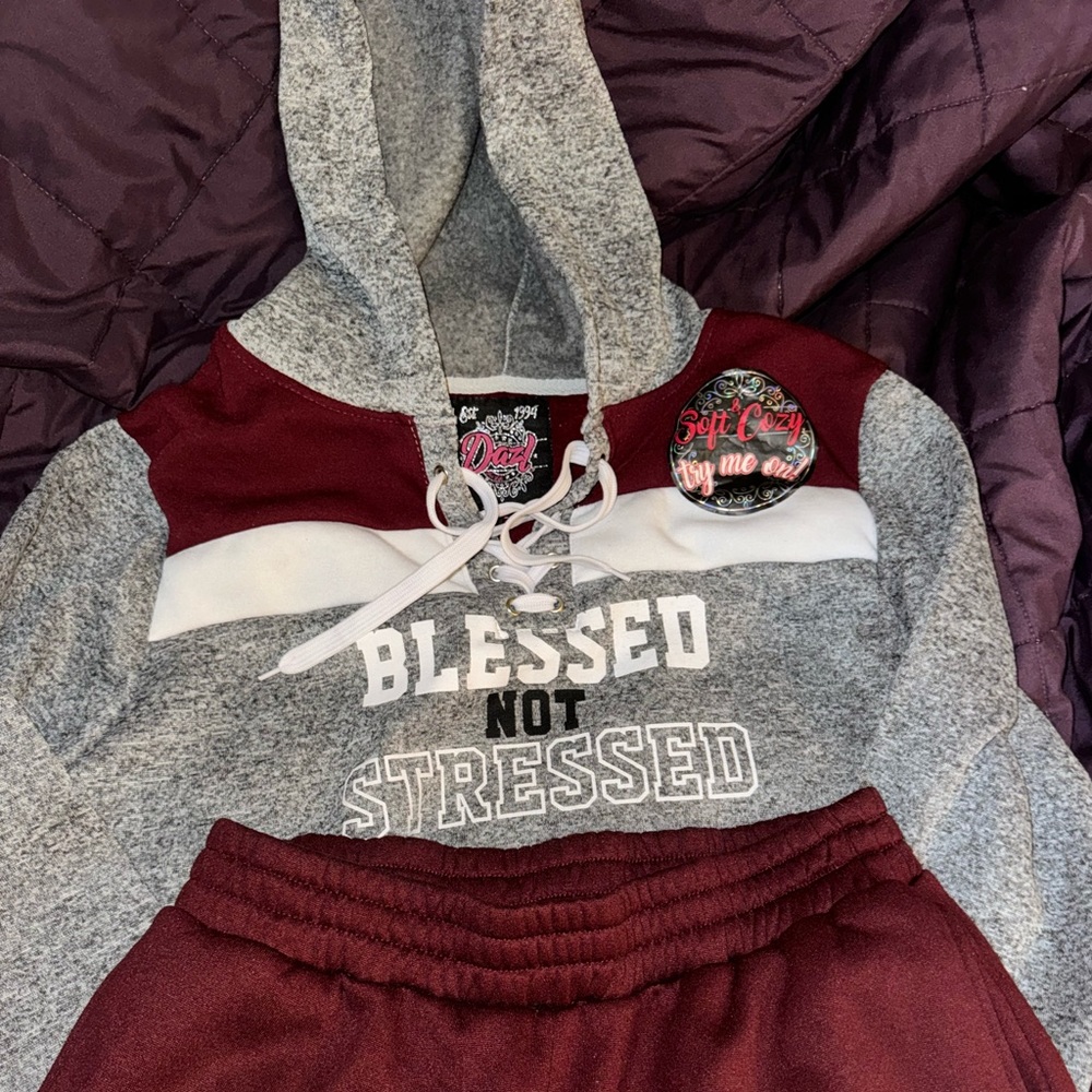 2 piece set, joggers and hoodie.